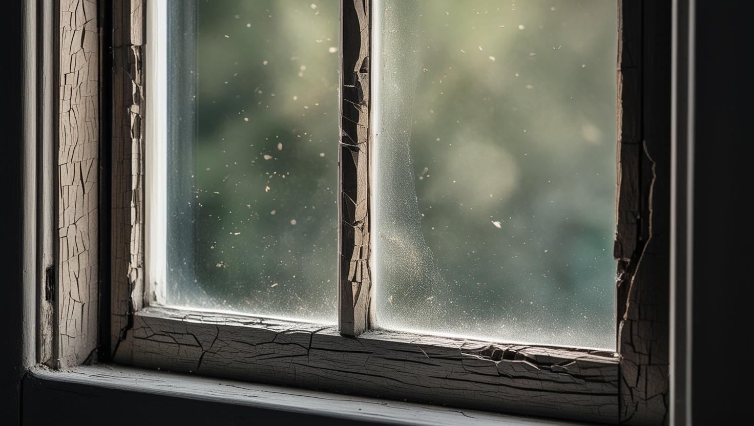External window with cracked seal frame