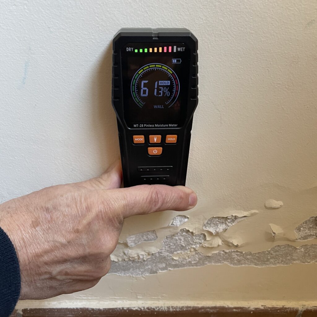 Moisture Testing on damp wall